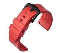 LMINGZE Silicone Rubber Watch Strap Men's Sports Universal Bracelet 20mm 22mm 24mm Replacement Watchband Accessories(Red Black,20mm)