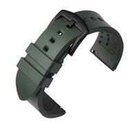 LMINGZE Silicone Rubber Watch Strap Men's Sports Universal Bracelet 20mm 22mm 24mm Replacement Watchband Accessories(Green Black,23mm)