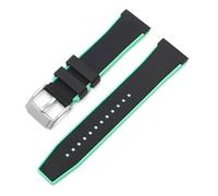 LMINGZE Silicone Rubber Watch Strap Men's Sports Universal Bracelet 22mm Replacement Watchband Accessories(Black green silver)