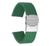 LMINGZE Silicone Watch Band 20mm 22mm 24mm Rubber Bracelet Universal Quick Release Replacement Strap Sports Soft(Green S,24mm)