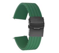 LMINGZE Silicone Watch Band 20mm 22mm 24mm Rubber Bracelet Universal Quick Release Replacement Strap Sports Soft(Green B,24mm)