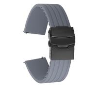 LMINGZE Silicone Watch Band 20mm 22mm 24mm Rubber Bracelet Universal Quick Release Replacement Strap Sports Soft(Gray B,24mm)