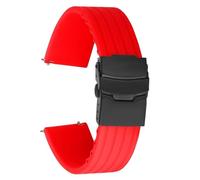 LMINGZE Silicone Watch Band 20mm 22mm 24mm Rubber Bracelet Universal Quick Release Replacement Strap Sports Soft(Red B,24mm)