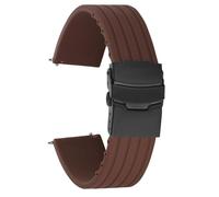 LMINGZE Silicone Watch Band 20mm 22mm 24mm Rubber Bracelet Universal Quick Release Replacement Strap Sports Soft(Brown B,20mm)