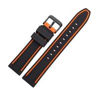 LMINGZE Silicone Watch Band 20mm 22mm 24mm Rubber Watch Strap Universal Quick Release Replacement Bracelet Sports Soft(Black orange B,22mm)