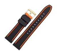 LMINGZE Silicone Watch Band 20mm 22mm 24mm Rubber Watch Strap Universal Quick Release Replacement Bracelet Sports Soft(Black orange G,26mm)