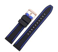 LMINGZE Silicone Watch Band 20mm 22mm 24mm Rubber Watch Strap Universal Quick Release Replacement Bracelet Sports Soft(Black blue RG,26mm)