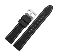 LMINGZE Silicone Watch Band 20mm 22mm 24mm Rubber Watch Strap Universal Quick Release Replacement Bracelet Sports Soft(Black gray S,26mm)