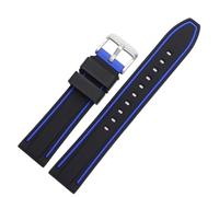 LMINGZE Silicone Watch Band 20mm 22mm 24mm Rubber Watch Strap Universal Quick Release Replacement Bracelet Sports Soft(Black blue S,26mm)