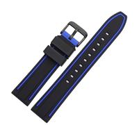 LMINGZE Silicone Watch Band 20mm 22mm 24mm Rubber Watch Strap Universal Quick Release Replacement Bracelet Sports Soft(Black blue B,26mm)