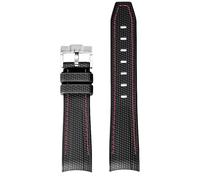 LMINGZE Silicone Watch Band 20mm Rubber Bracelet Universal Quick Release Replacement Strap Sports Soft(Black dark pink)