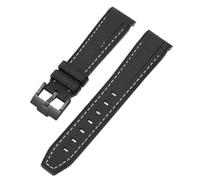 LMINGZE Silicone Watch Band 20mm Rubber Bracelet Universal Quick Release Replacement Strap Sports Soft(White line black)