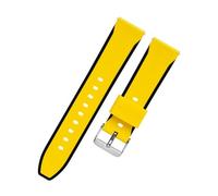 LMINGZE Silicone Watch Strap Sports Universal Rubber Bracelet 22mm Quick Release Replacement Watchband(Yellow)