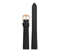 LMINGZE Small Size Leather Watch Band 10mm 14mm Women's Retro Watch Strap Universal Replacement Wristband(Black 2 RG,10mm)