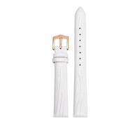 LMINGZE Small Size Leather Watch Band 10mm 14mm Women's Retro Watch Strap Universal Replacement Wristband(White RG,14mm)
