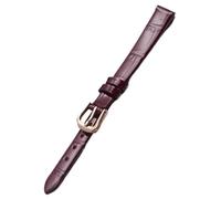 LMINGZE Small Size Leather Watch Band 6mm 8mm 10mm Women's Universal Watch Strap Stainless Steel Buckle(Gold B,Purple,6mm)