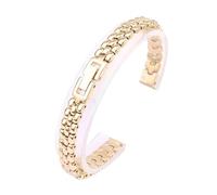 LMINGZE Small Size Metal Watchband 6mm 8mm 10mm 12mm Ladies Stainless Steel Watch Strap Universal Women Bracelet(Gold,12mm)