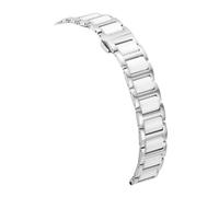 LMINGZE Solid Stainless Steel Ceramic Wristband 12mm to 22mm Universal Watch Strap Quick Release Watchband Bracelet(Silver-White,15mm)