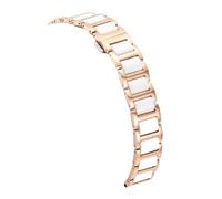 LMINGZE Solid Stainless Steel Ceramic Wristband 12mm To 22mm Universal Watch Strap Quick Release Watchband Bracelet(Rose gold-White,21mm)