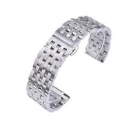 LMINGZE Solid Watch Strap Stainless Steel Watchband 12mm 14mm 22mm 24mm Metal Replacement Bracelet Universal(Silver,15mm)