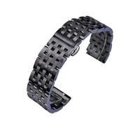 LMINGZE Solid Watch Strap Stainless Steel Watchband 12mm 14mm 22mm 24mm Metal Replacement Bracelet Universal(Black,24mm)
