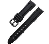 LMINGZE Sport Silicone Watchband 18mm 20mm 22mm Diving Rubber Watch Strap Universal Replacement Bracelet(Black B,18mm)