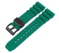 LMINGZE Sport Silicone Watchband 20mm 22mm Diving Rubber Watch Strap Universal Bracelet Accessories(Green black buckle_20mm)