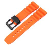LMINGZE Sport Silicone Watchband 20mm 22mm Diving Rubber Watch Strap Universal Bracelet Accessories(Orange black buckle_22mm)