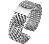 LMINGZE Stainless Steel Mesh Watch Band 18mm 20mm 22mm Metal Replacement Strap Men Women Universal Watchband(Silver_24MM_XXL (ABOUT17.5CM))