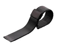 LMINGZE Stainless Steel Mesh Watch Band 20mm 22mm 24mm Metal Replacement Strap Men Women Universal Watchband(Black_24mm)