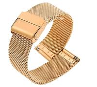LMINGZE Stainless Steel Mesh Watch Strap 18mm 20mm 22mm Metal Quick Release Universal Replacement Watchband(Gold_24mm)