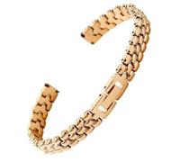 LMINGZE Stainless Steel Strap Solid Watchband 6mm 8mm 10mm 12mm Small Size Metal Replacement Strap Universal(Rose gold,8mm)