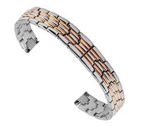 LMINGZE Stainless Steel Watch Band 8mm 10mm 12mm Metal Bracelet Universal Watch Strap For Men Women(Silver Rose Gold_8mm)