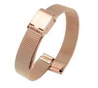 LMINGZE Stainless Steel Watch Band 8mm-24mm Quick Release Metal Watch Strap Universal Replacement Bracelet For Men Women(Rose gold,16mm)
