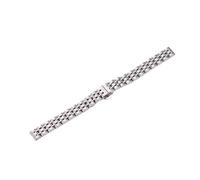 LMINGZE Stainless Steel Watch Band Women's Butterfly Buckle Watch Strap 10mm(Silver)