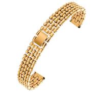 LMINGZE Stainless Steel Watch Band Women's Small Size 6mm-16mm Watch Strap(Golden B,16mm)