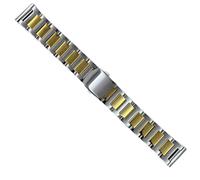 LMINGZE Stainless Steel Watch Bands 22mm Bracelet Solid Metal Watch Strap Universal Watch Accessories(Silver gold)
