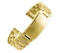 LMINGZE Stainless Steel Watch Strap 22mm 24mm 26mm Metal Bracelet Universal Watch Band for Men Women(Gold,26mm)