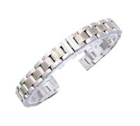 LMINGZE Stainless Steel Watch Strap 8mm 10mm Folding Buckle Universal Strap Metal Replacement Wristwatch Band Accessories(Silver Rose Gold,10mm)