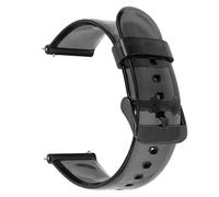 LMINGZE Transparent Silicone Rubber Watch Strap Men's Sports Universal Bracelet 20mm 22mm Replacement Watchband Accessories(Black black,20mm)