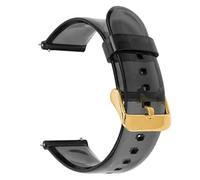 LMINGZE Transparent Silicone Rubber Watch Strap Men's Sports Universal Bracelet 20mm 22mm Replacement Watchband Accessories(Black gold,20mm)