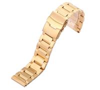 LMINGZE Watch Band Bracelet Stainless Steel Watchband 20mm 22mm 24mm Link Strap Accessories(Gold,18mm)