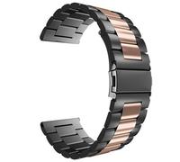 LMINGZE Watch Strap Solid Stainless Steel Band 20mm 22mm Metal Replacement Strap Quick Disassembly Universal(Black rose gold,22mm)