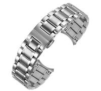 LMINGZE Watch Strap Stainless Steel Watch Bands 20mm 22mm Butterfly Buckle Watch Strap Metal Replacement Wrist Bracelet(Silver,22mm)