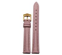 LMINGZE Women's Leather Watch Band 12mm 14mm 16mm Universal Replacement Watch Strap Rose Gold Stainless Steel Buckle(Pink G,16mm)