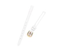 LMINGZE Women's Leather Watch Band 8mm 10mm Universal Replacement Watch Strap Rose Gold Stainless Steel Buckle(White G,8mm)