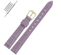 LMINGZE Women's Leather Watch Strap 10mm 12mm 14mm 16mm Bamboo Pattern Watch Band Universal Replacement Wristband(Purple G,16mm)