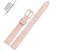 LMINGZE Women's Leather Watch Strap 10mm 12mm 14mm 16mm Bamboo Pattern Watch Band Universal Replacement Wristband(Pink G,12mm)