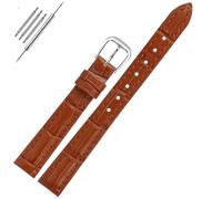 LMINGZE Women's Leather Watch Strap 10mm 12mm 14mm 16mm Bamboo Pattern Watch Band Universal Replacement Wristband(Brown S,12mm)