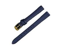 LMINGZE Women's Leather Watch Strap 8mm 10mm 12mm Small Size Retro Watch Band Universal Replacement Wristband(Blue-Gold,8mm)